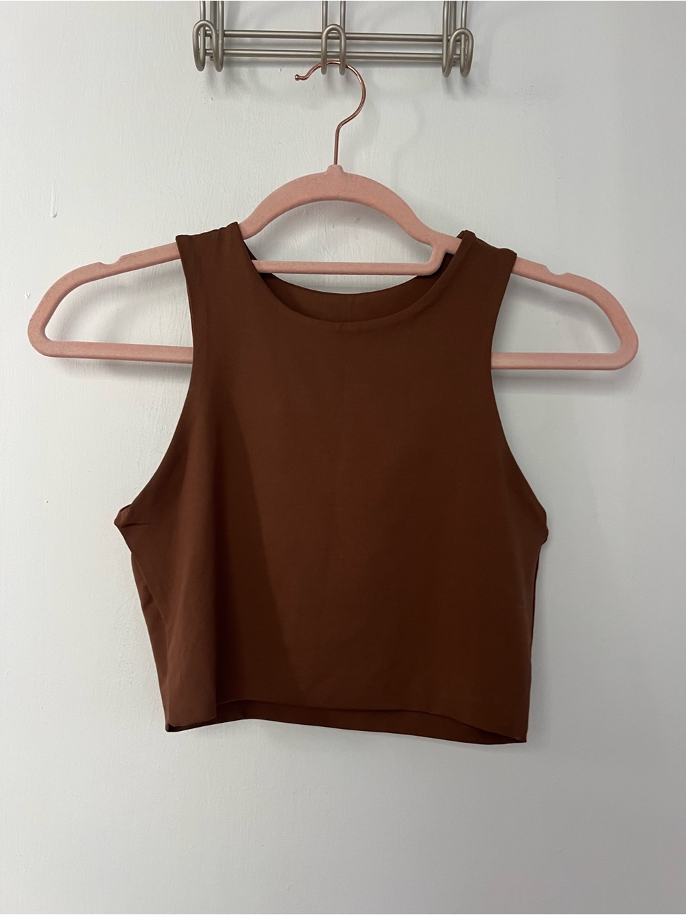 Women's Brown Sleeveless Crop Top - Classic Tank